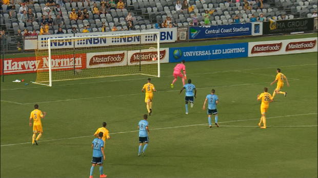 Le gardien de but du Sydney FC, Vedran Janjevotic, a commis une grossière faute de main qui a permis aux Central Coast Mariners d'égaliser en toute fin de match (2-2).
